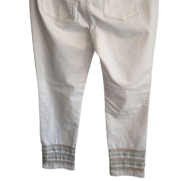 Tommy Hilfiger White Greenwich Midrise Straight Jeans with Rhinestones Size 8 - Picture 6 of 9